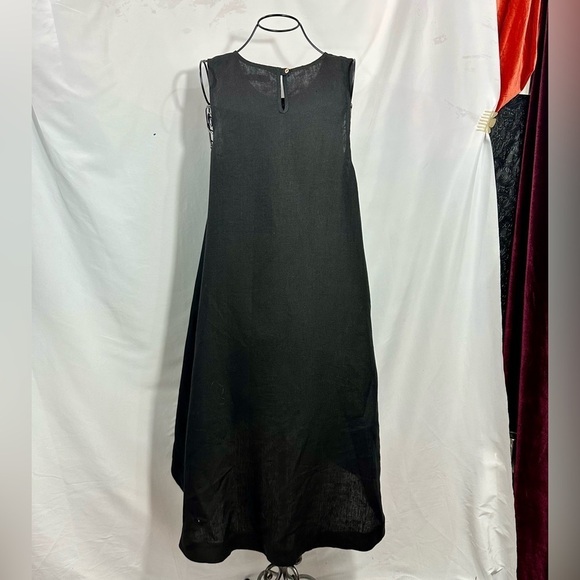 Magic Linen Nida black midi high low dress size M - Picture 5 of 8